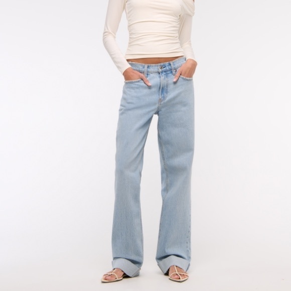 Abercrombie & Fitch Denim - Abercrombie and Fitch Low Rise Baggy Jean Double Cuff